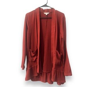 LAUREN CONRAD LONG SLEEVE RIBBED CARDIGAN